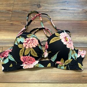 Shade & Shore flowery push-up bikini top